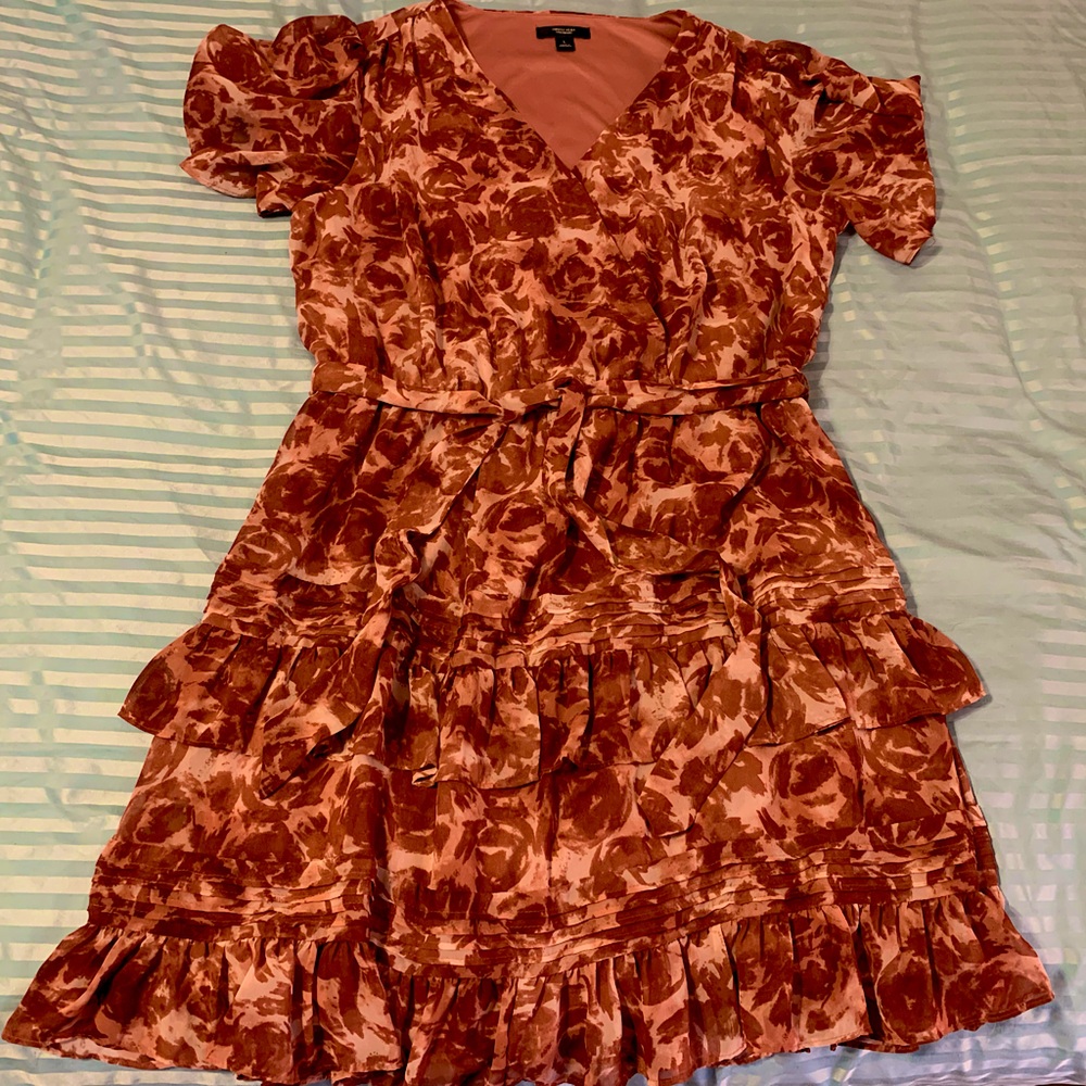 Simply Vera Wang Pink Floral Ruffle Dress